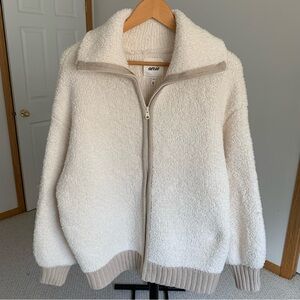 Aerie Oversized Plush Fleece Teddy Jacket Cream Women’s Medium